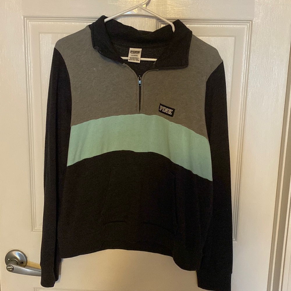 Large Pink Brand Long-Sleeve Zip-Up